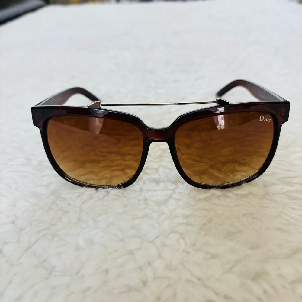 Christian Dior Brown Gradient Women Square Oversized Sunglasses